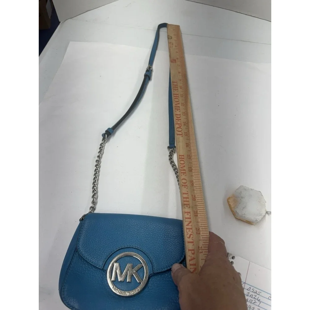 MICHAEL KORS FULTON Crossbody Bag Summer Blue Leather